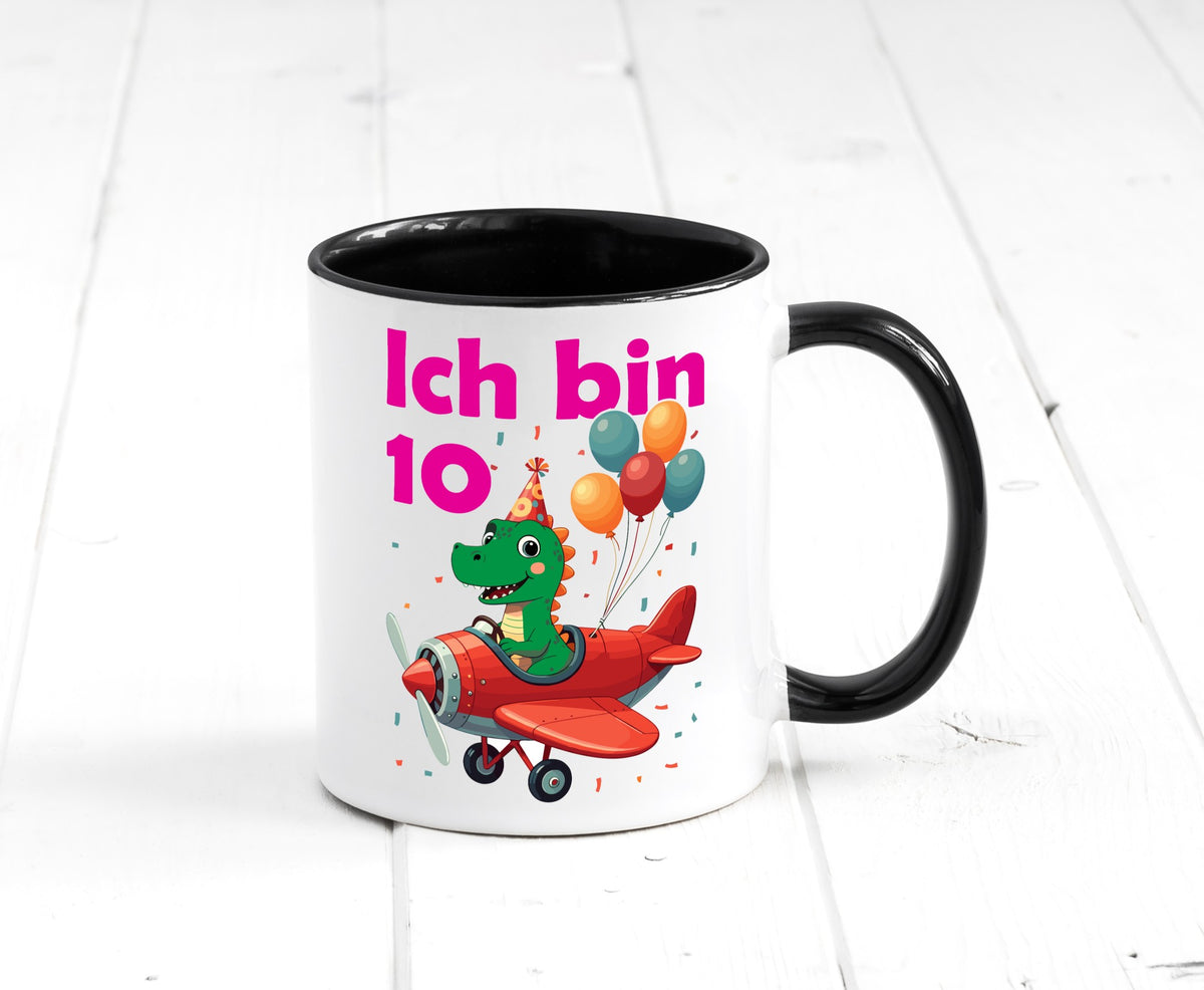 10. Geburtstag | 10 Jahre Drache Flugzeug lustiger Spruch Geschenk Geschenkidee Tasse