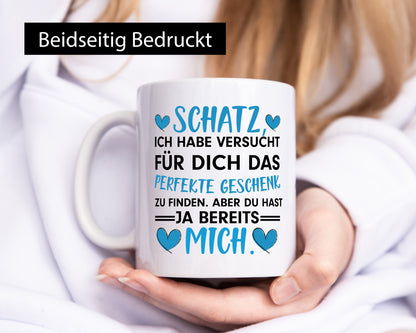 Perfekt für Schatz | Pärchen Tasse Valentinstag Geschenk Humor Geschenkidee