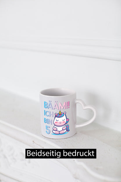 Baam!! Ich bin 5 | Einhorn Geschenkidee Humor Tasse