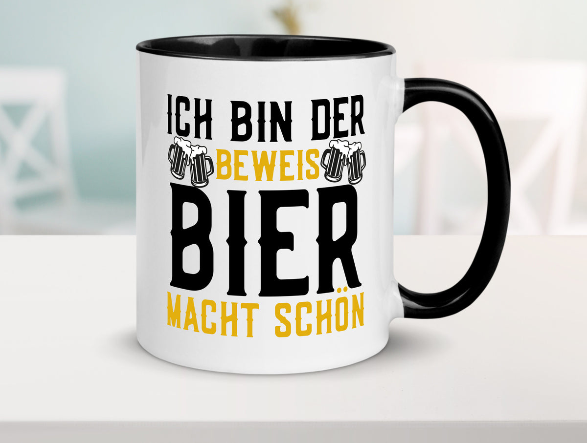 Beweis Bier macht schön | Biertrinker Party Pils Geschenk Humor Geschenkidee Tasse
