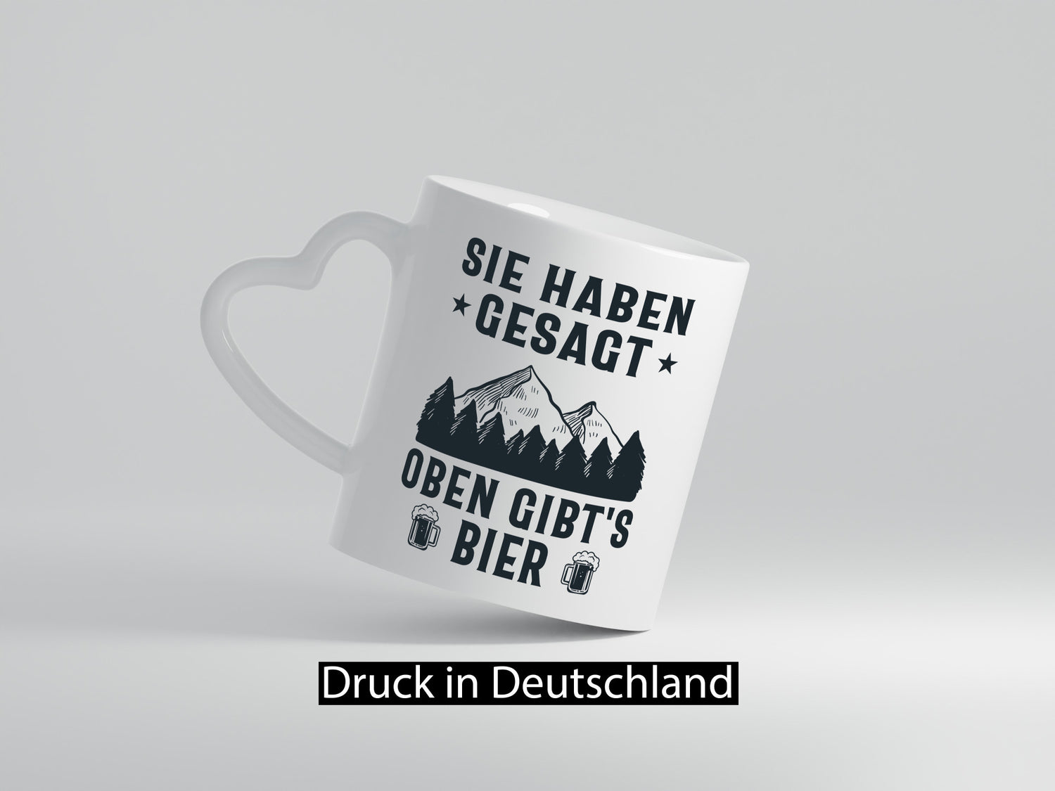 Oben gibts Bier | Bierliebhaber Wandern Berge Laufen lustiger Spruch Geschenk