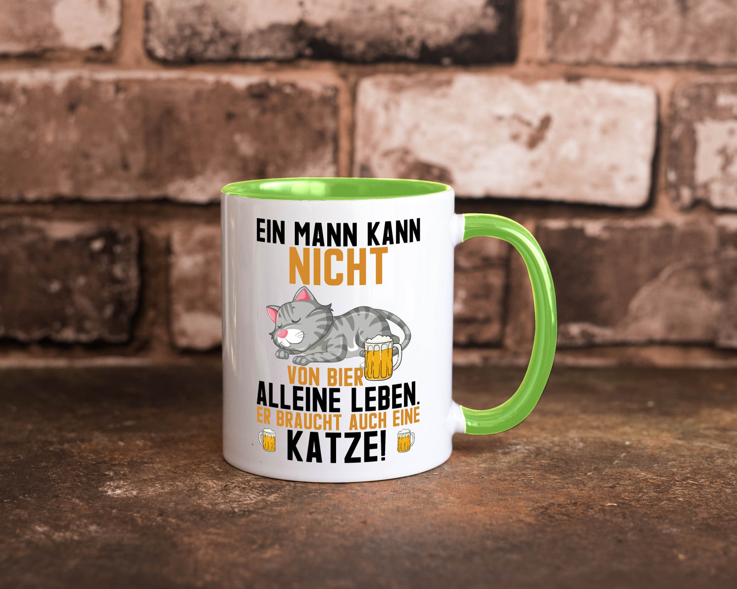 Von Bier leben | Mann braucht eine Katze Katzenliebhaber Geschenk Tierliebhaber