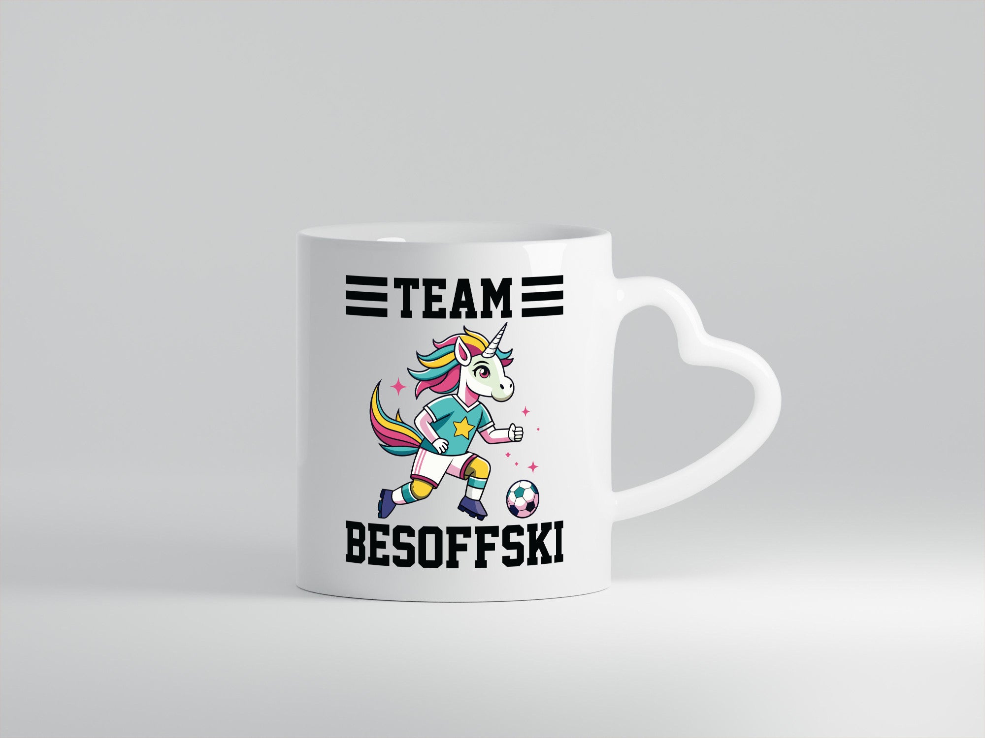 Team Besoffski | Einhorn Fußball v2 Geschenkidee Humor Tasse
