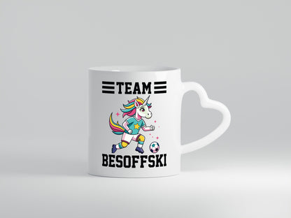 Team Besoffski | Einhorn Fußball v2 Geschenkidee Humor Tasse