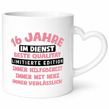 16 Jahre im Dienst | Jubiläum Arbeit v11 Humor Kollegen Büro Geschenkidee Tasse