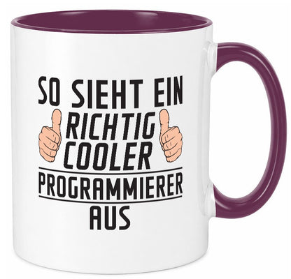 Richtig Cooler Programmierer | Software Entwickler lustiger Spruch Geschenk Tasse
