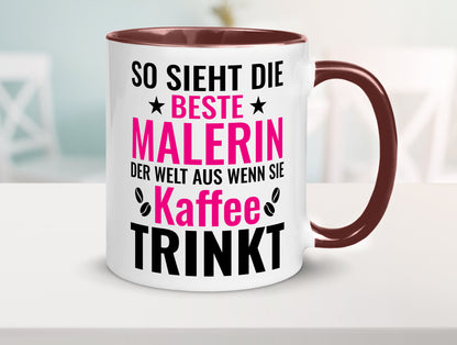 Kaffee trinkt: Malerin | Malerinnen lustiger Spruch Geschenk Humor Geschenkidee Tasse