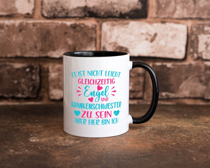 Gleichzeitig Engel und Krankenschwester | Herzschlag Humor Geschenkidee Tasse