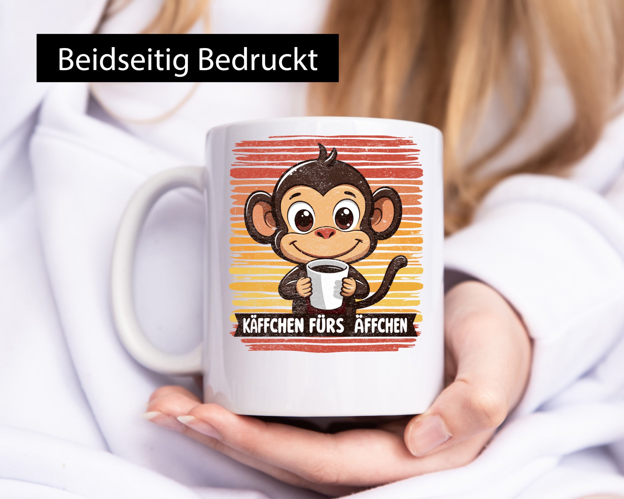 Käffchen fürs Äffchen | Kaffeetrinker Affe v2 lustiger Spruch Geschenk Humor
