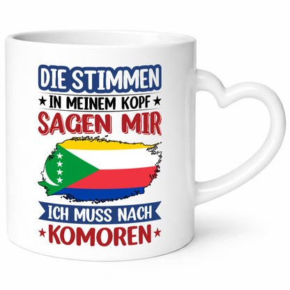 Komoren | Urlaub Stimmen in meinem Kopf Traumland Humor Geschenkidee Tasse