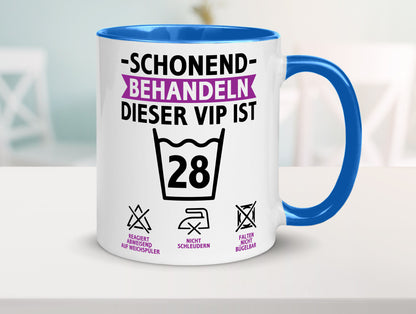 28 Geburtstag | schonend behandeln Jahre Humor Geschenkidee Tasse