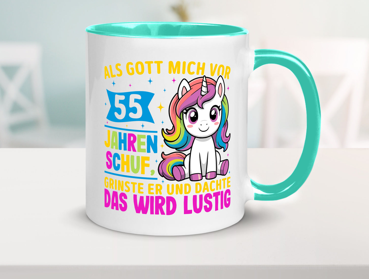 55. Geburtstag | Als Gott mich schuf 40 Jahre v2 lustiger Spruch Geschenk