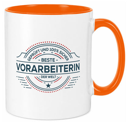 Geprüft und sicher: Vorarbeiterin | Kollegin Teamleiter Humor Arbeit Kollegen