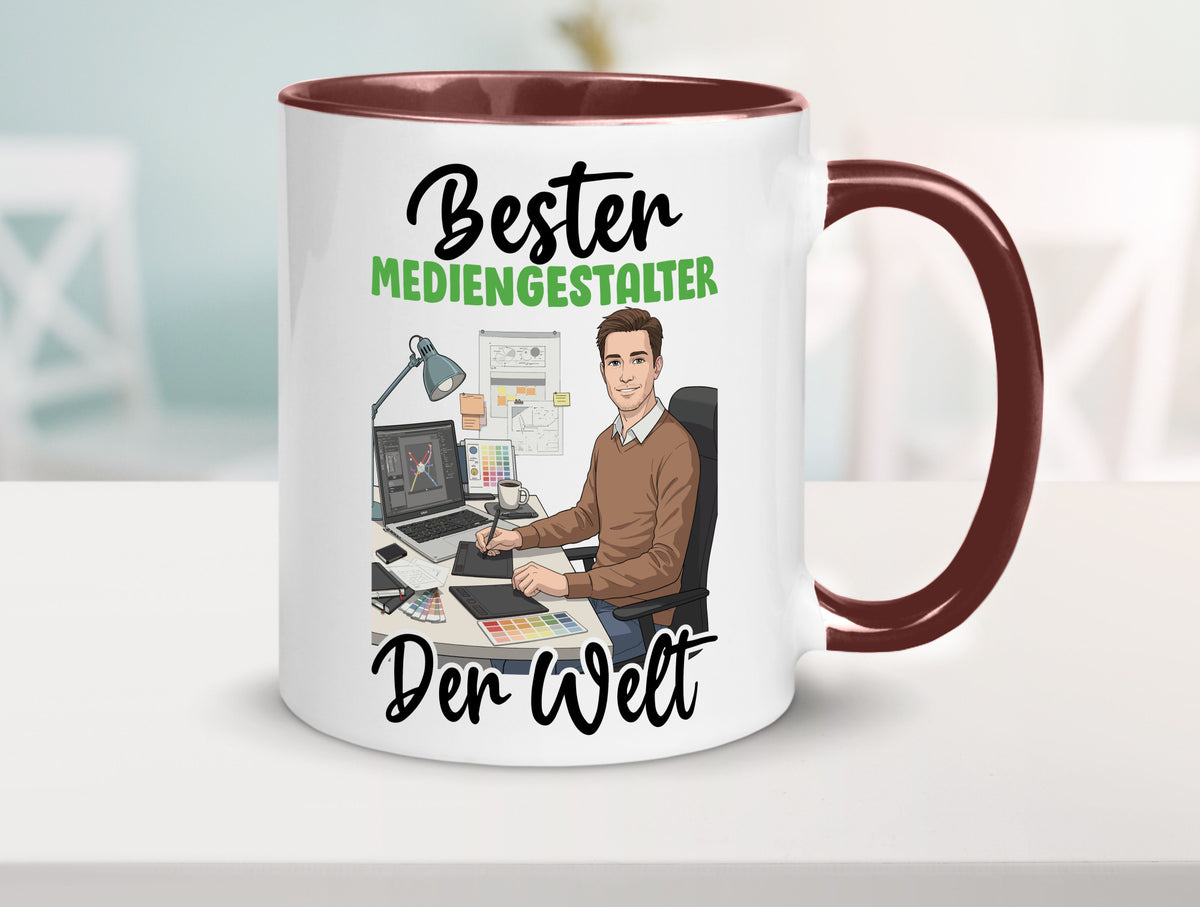Bester Mediengestalter | Medien v2 Geschenk Humor Geschenkidee lustiger Spruch Tasse