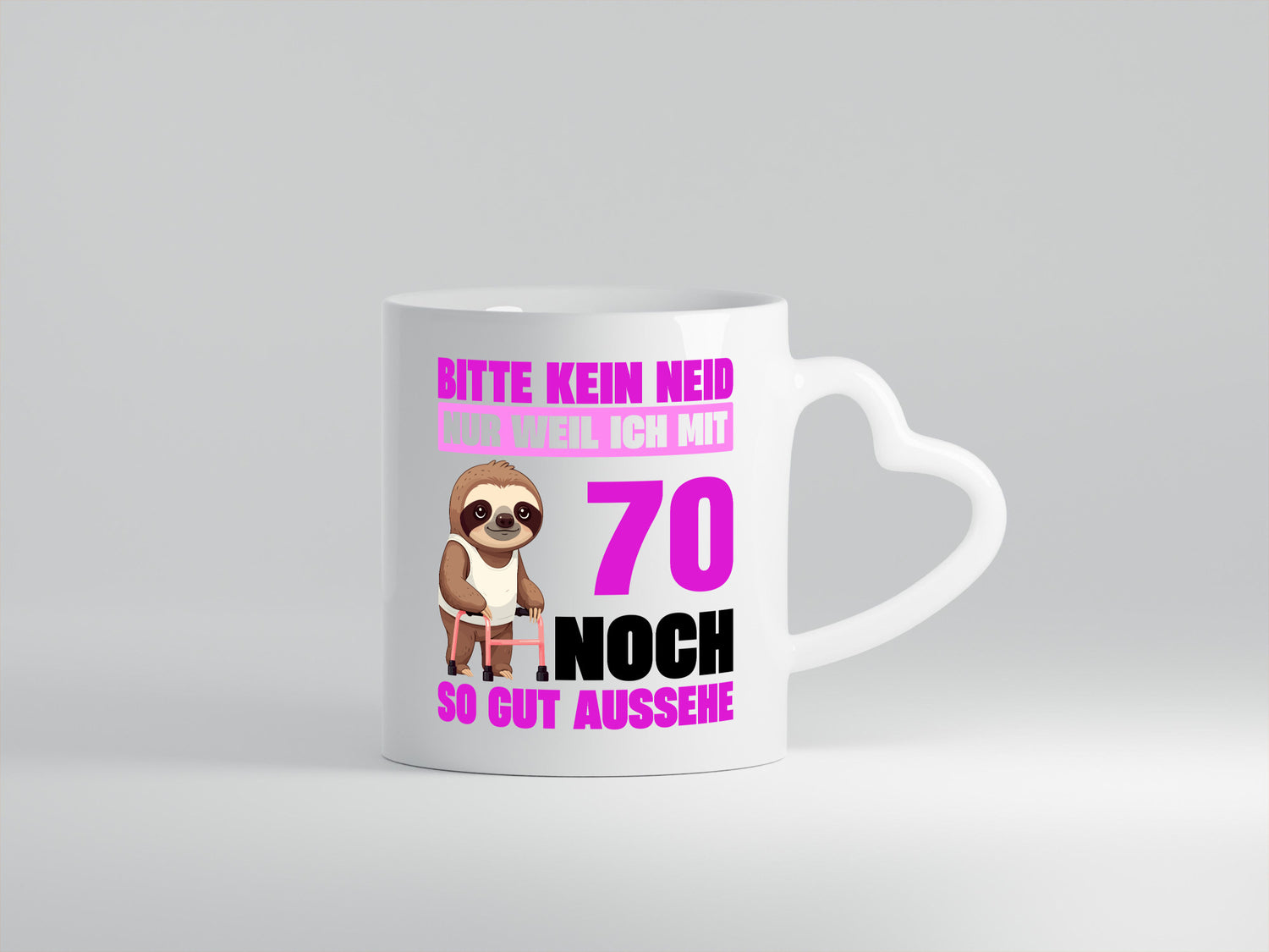 70. Geburtstag | Bitte kein neid Faultier 70 Jahre v2 Humor Geschenkidee Tasse