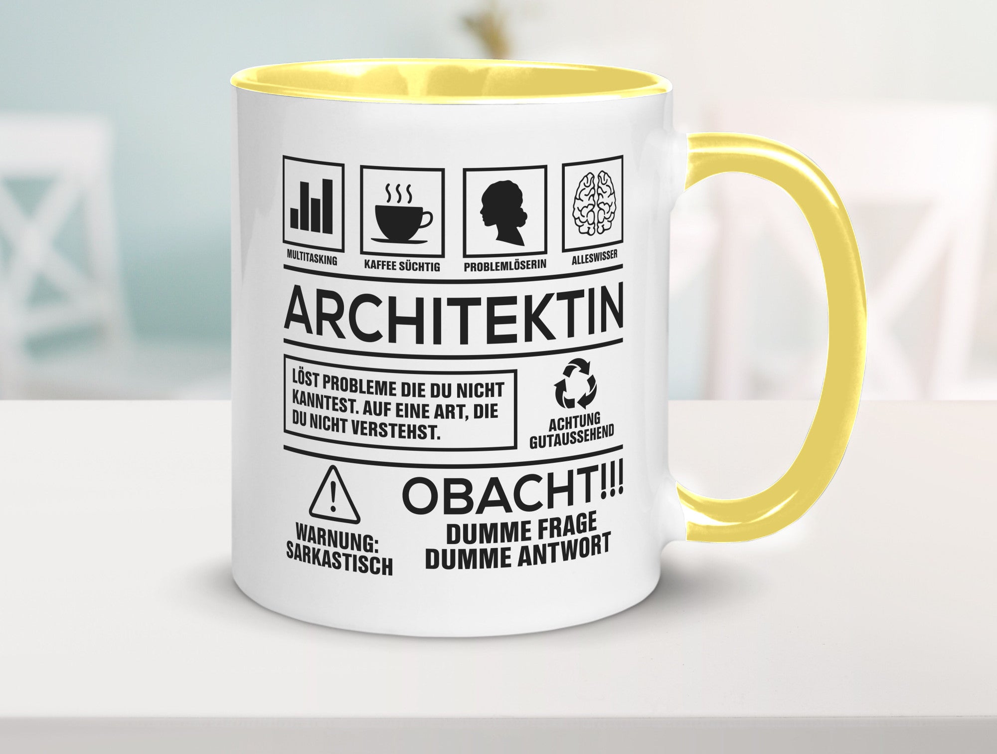 Achtung Probleme Architektin | Architektur Büro lustig Arbeit Kollegen Geschenk