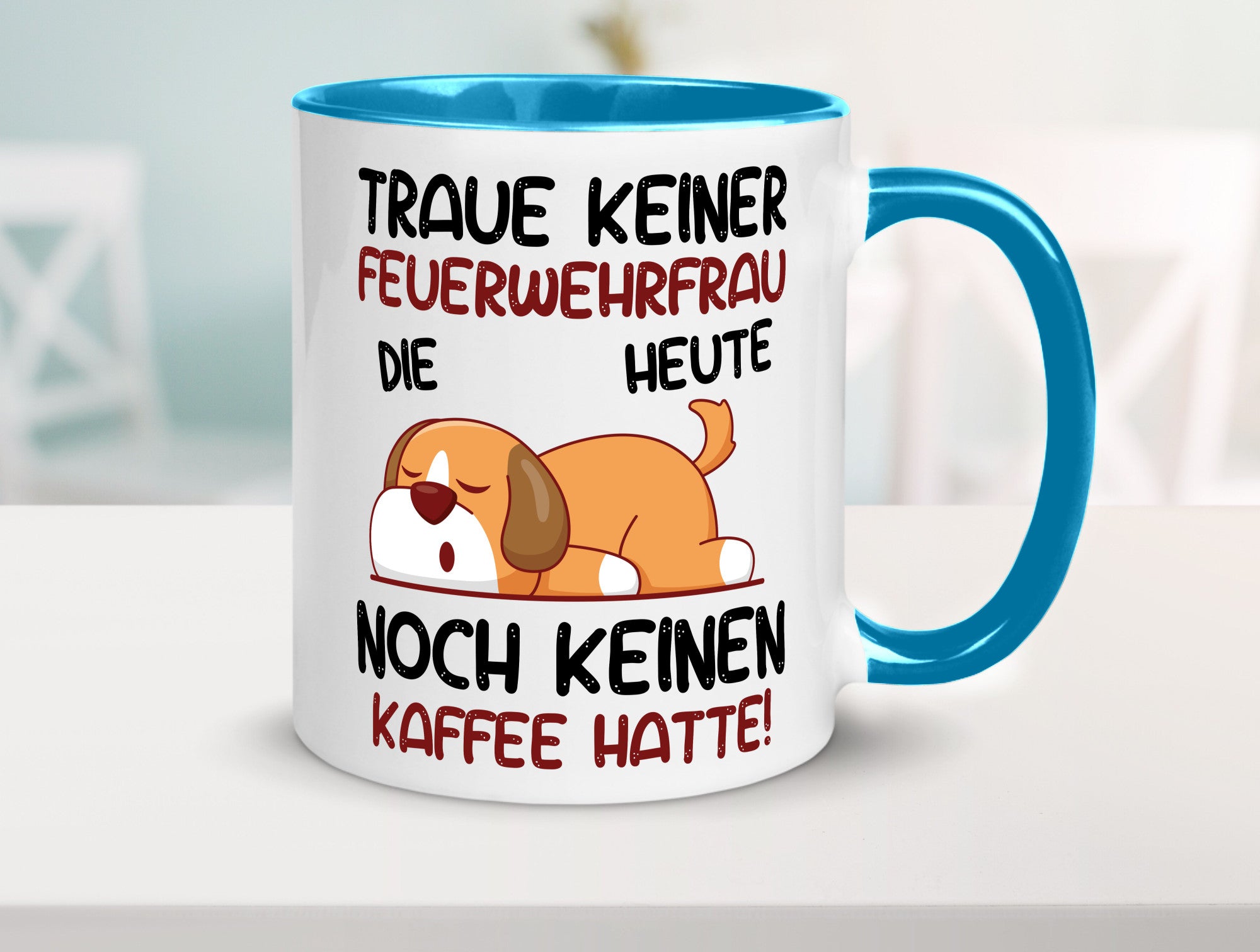 Traue keiner Feuerwehrfrau | Feuerwehr lustig Humor Geschenkidee Geschenk Tasse