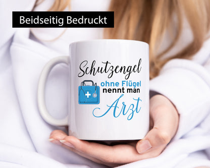 Schutzengel ohne Flügel | Arzt Ärztin Puls Herzschlag Humor Geschenkidee Tasse