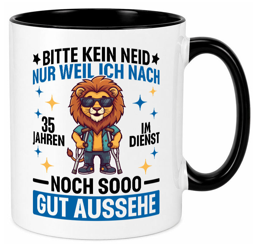 35 Jahre im Dienst | Arbeitsjubiläum Arbeit lustig Kollegen Büro Geschenk Tasse