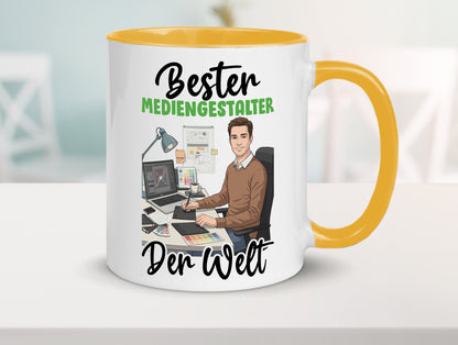Bester Mediengestalter | Medien v2 Geschenk Humor Geschenkidee lustiger Spruch Tasse