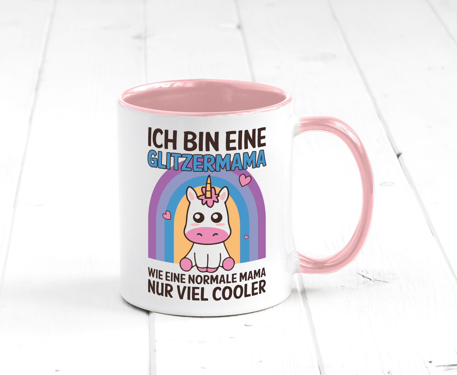 Glitzermama, wie normal, nur cooler | Einhorn Geschenkidee Familie Humor Tasse