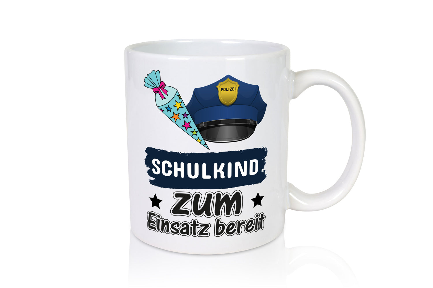 Schulkind bereit | Einschulung Tasse Polizei Jungs lustig Humor Geschenkidee