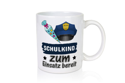 Schulkind bereit | Einschulung Tasse Polizei Jungs lustig Humor Geschenkidee
