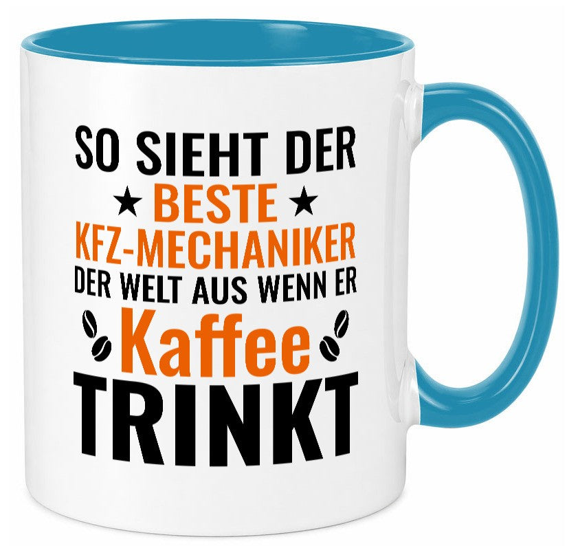 Kaffee trinkt: KFZ-Mechaniker | Werkstatt Mechaniker lustig Humor Geschenkidee Tasse