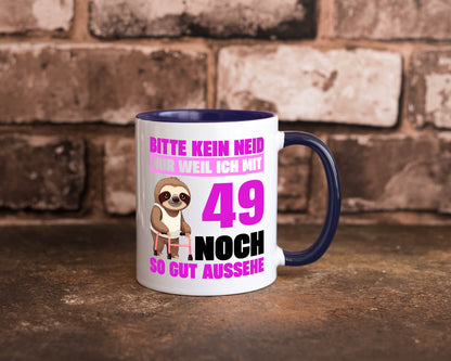 49. Geburtstag | Bitte kein neid Faultier 49 Jahre Humor Geschenkidee Tasse