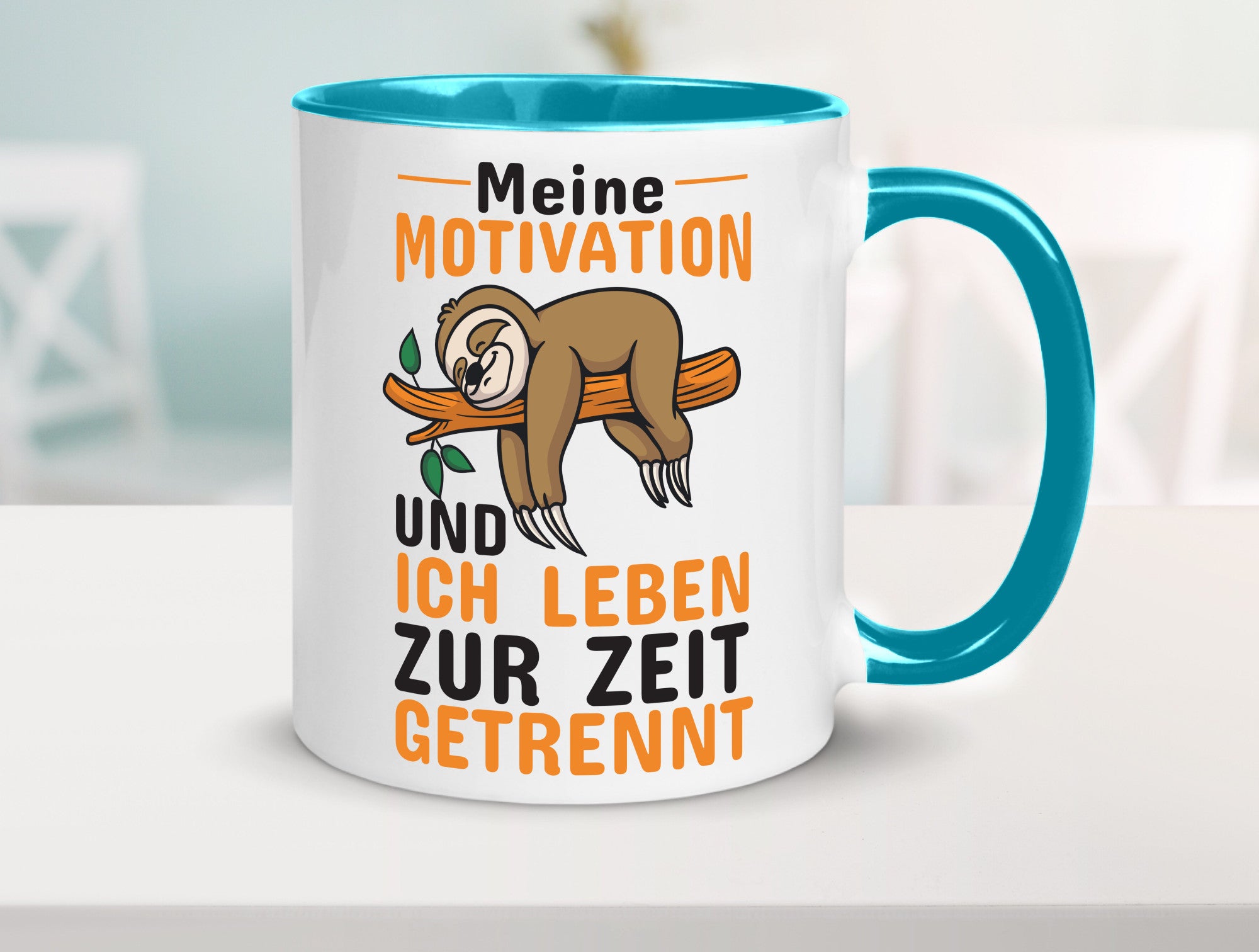 Keine Motivation | Faultier Tasse Büro Humor faul Geschenk Arbeit Kollegen