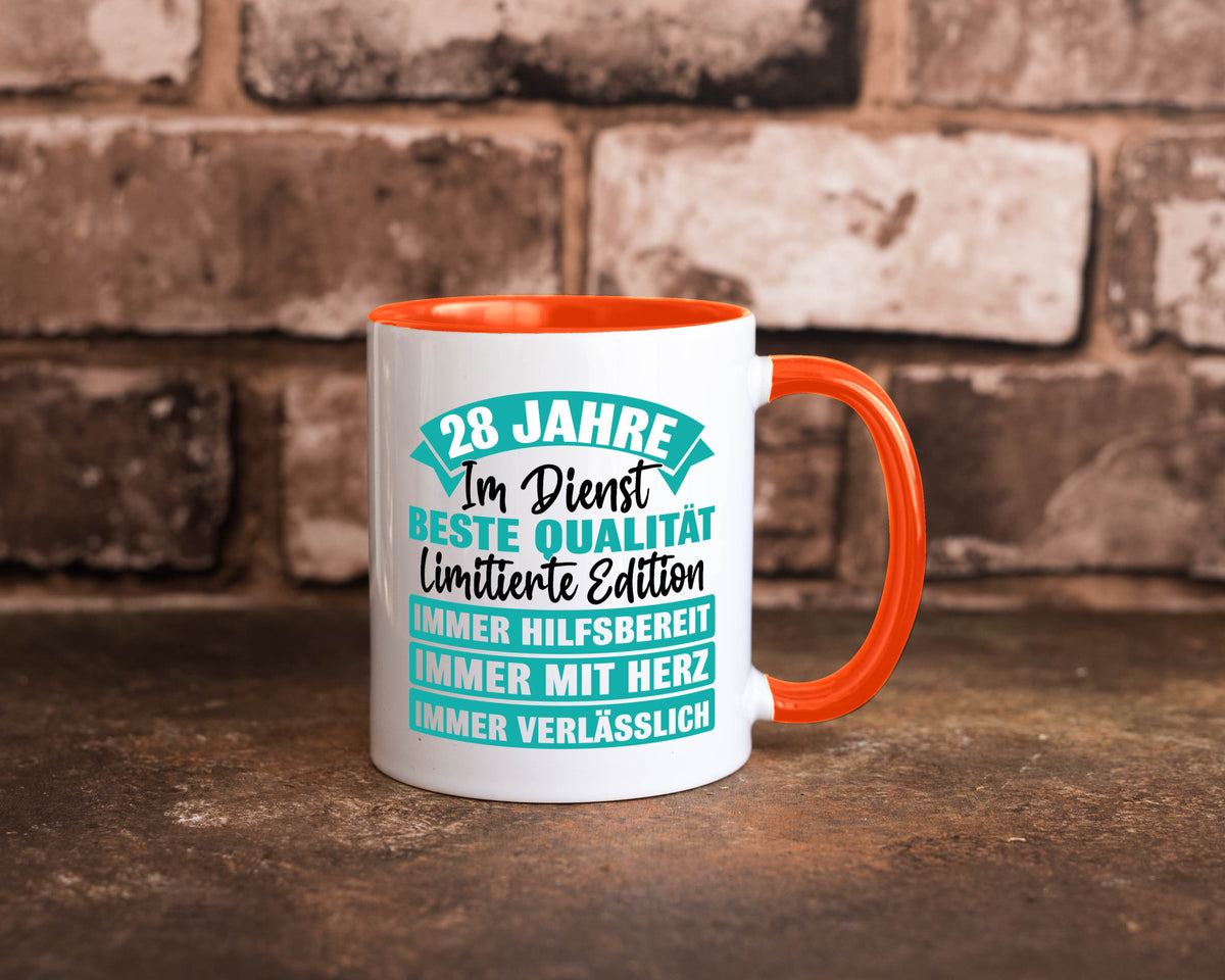 28 Jahre im Dienst | Jubiläum Arbeit lustig Kollegen Büro Geschenk Tasse