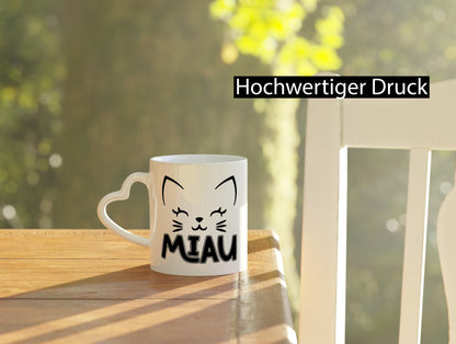 Miau | Katze Katzenliebhaber Cat Geschenkidee Tierliebhaber Humor Tasse