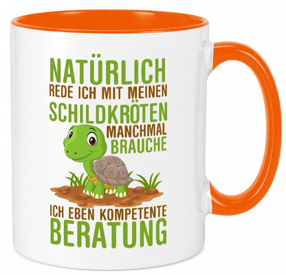 Natürlich rede ich mit Schildkröten | Schildkrötenliebhaber lustiger Spruch Tasse