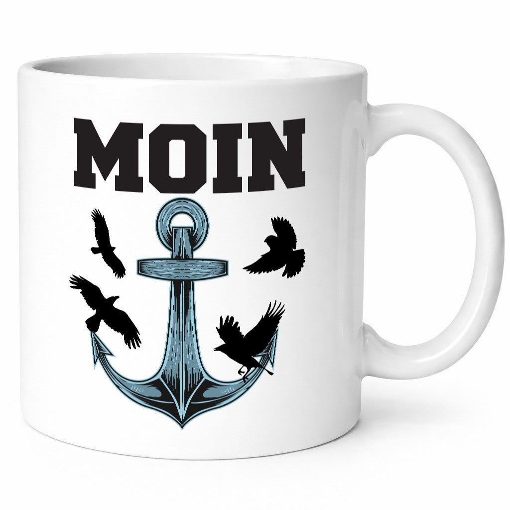 Moin | Norddeutscher Tasse Nordlicht Anker Motiv lustig Humor Geschenkidee