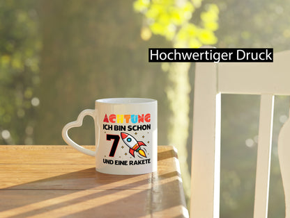 7. Geburtstag | Rakete Weltraum 7 Jahre Galaxy Geschenkidee Humor Tasse