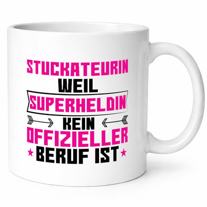 Superheldin Stuckateurin | Innenausbau Geschenkidee Humor Tasse