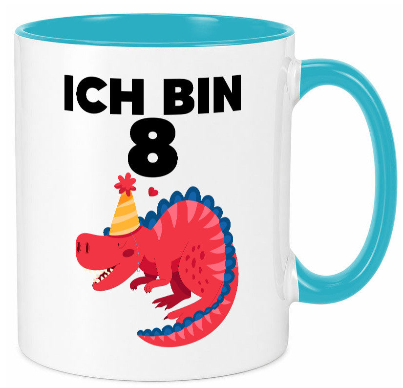 8. Geburtstag | Dino Dinosaurier 8 Jahre lustig Geschenkidee Geschenk Tasse