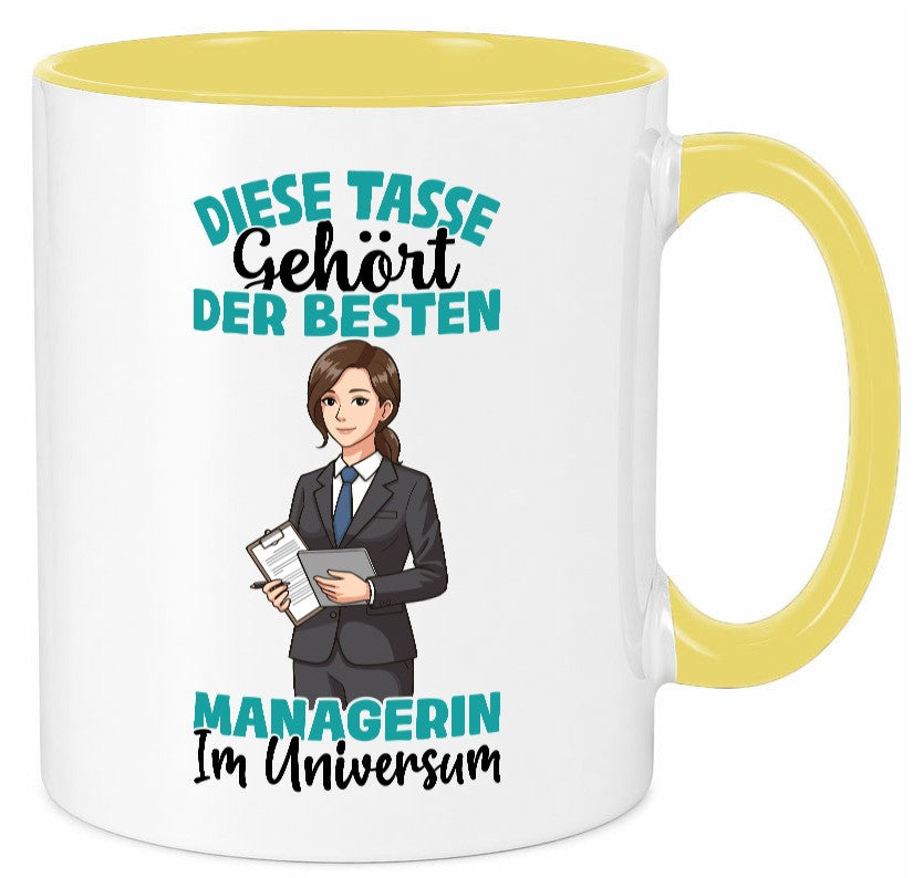 Im Universum: Managerin | Management Geschenkidee Humor Tasse