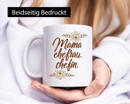 Mama Ehefrau Chefin | ist der Boss Beste Humor Familie Geschenkidee Tasse