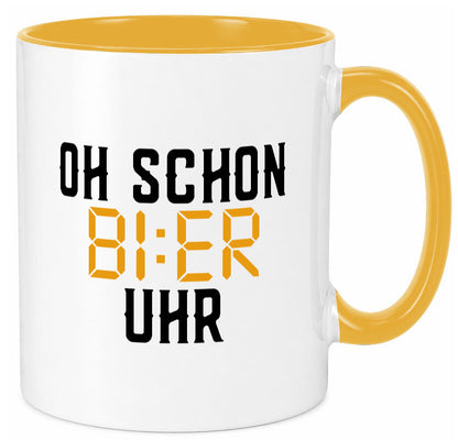 Oh schon Bier Uhr | Biertrinker Party Feiern Pils Humor Geschenkidee Tasse