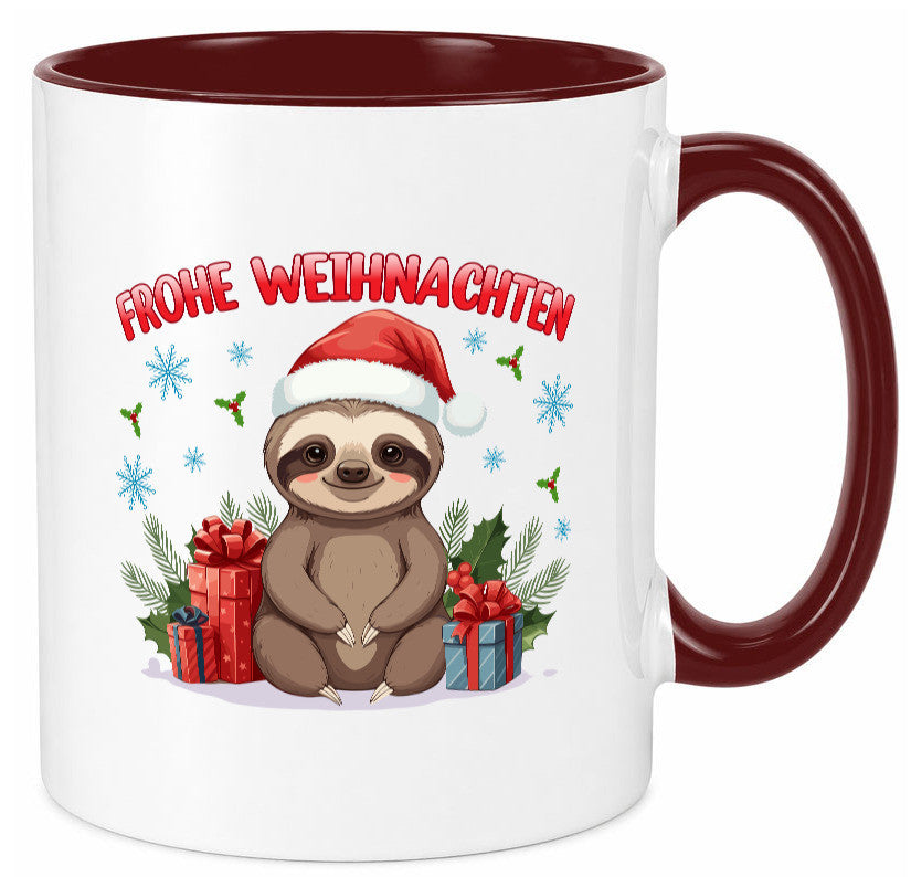 Frohe Weihnachten | Faultier Humor Tierliebhaber Geschenkidee Tasse