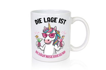 Die lage ist Besäufniserregend | Bier Einhorn Geschenkidee Humor Tasse