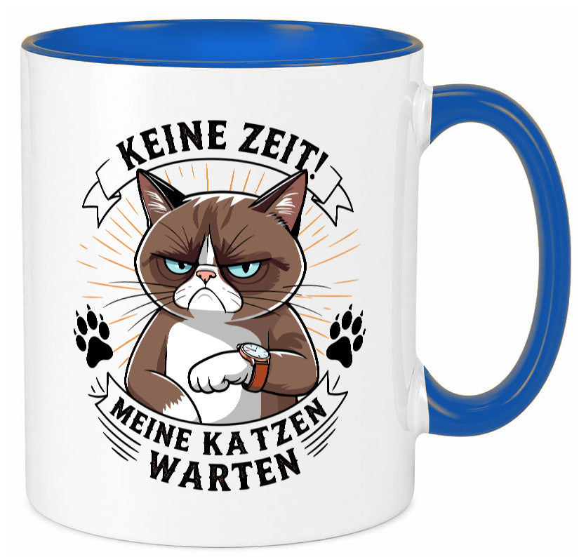 Keine Zeit meine Katzen Warten | Schwarze Katze Geschenkidee Tierliebhaber