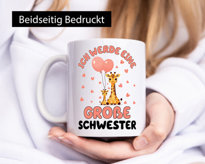 Ich werde große Schwester | Giraffe Geschwister lustig Humor Geschenkidee