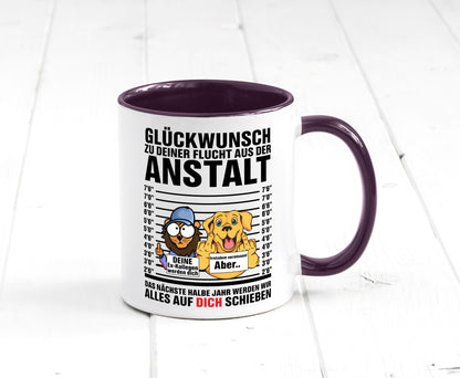 Glückwunsch zu deiner Flucht | Abschiedgeschenk v3 Geschenk Humor Geschenkidee