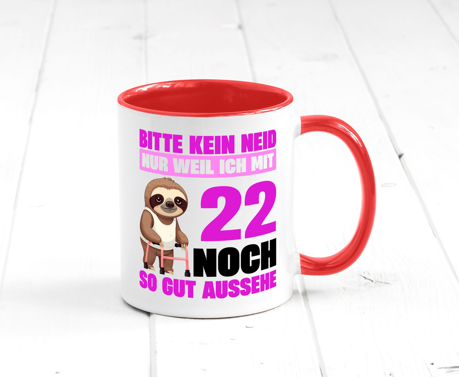 22. Geburtstag | Bitte kein neid Faultier 22 Jahre lustig Geschenkidee Geschenk