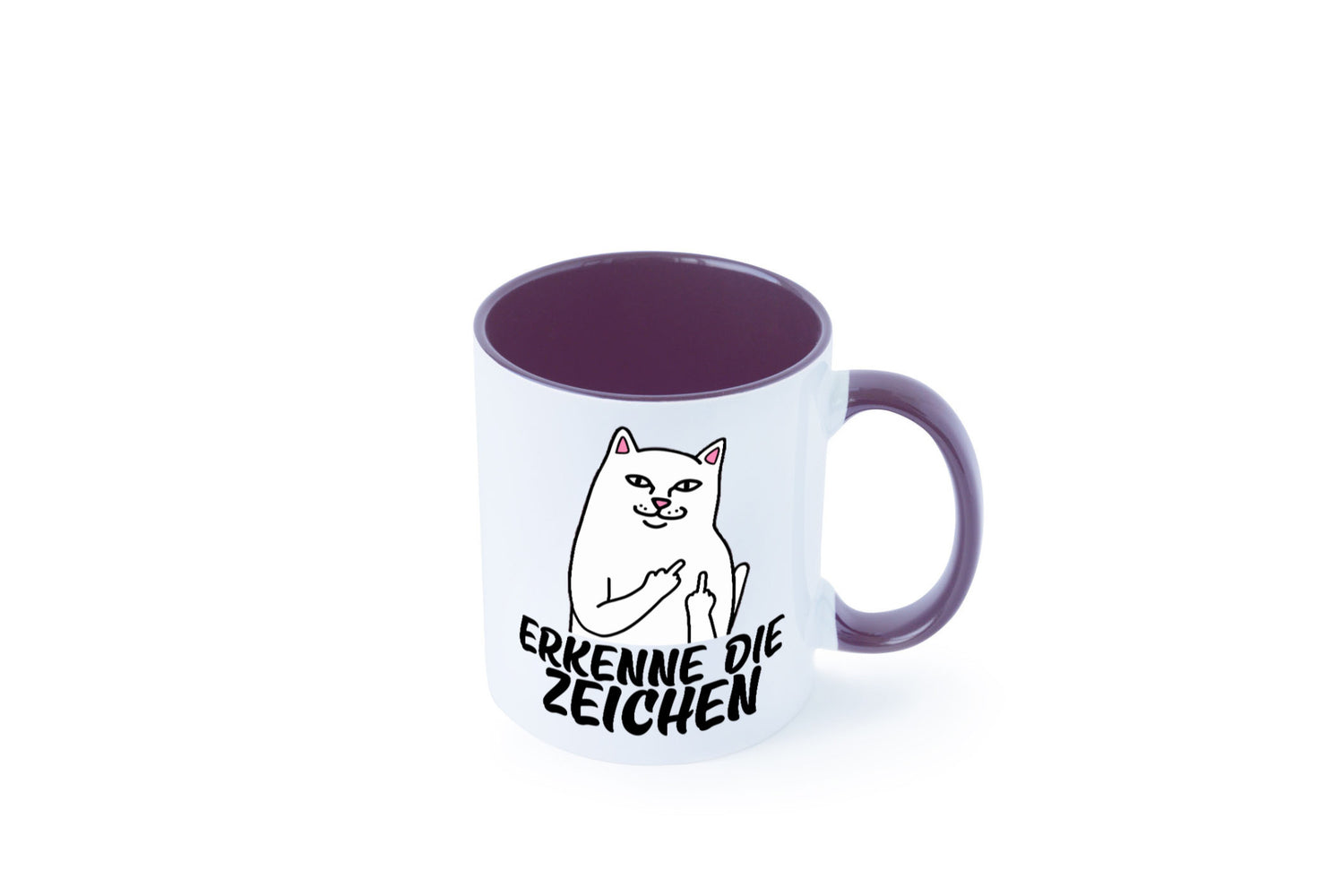 Erkenne die Zeichen | Katze Schatten Mittelfinger Geschenk Tierliebhaber Humor
