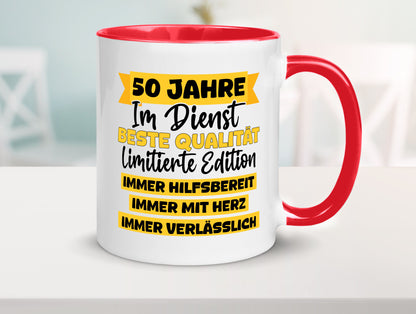 50 Jahre im Dienst | Jubiläum Arbeit v8 lustiger Spruch Geschenk Kollegen Büro
