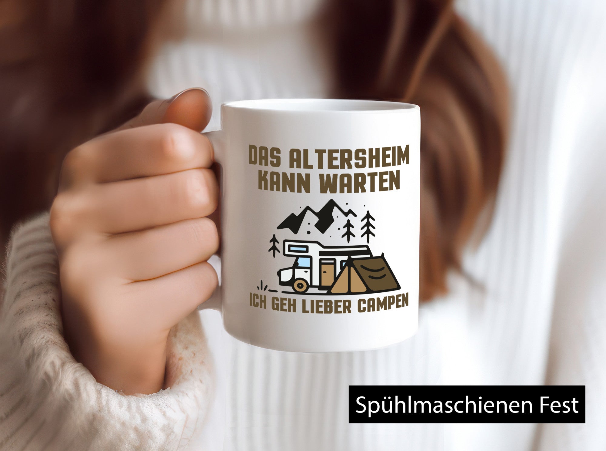 Altersheim kann warten, gehe campen | Wohnmobil Geschenkidee Humor Tasse