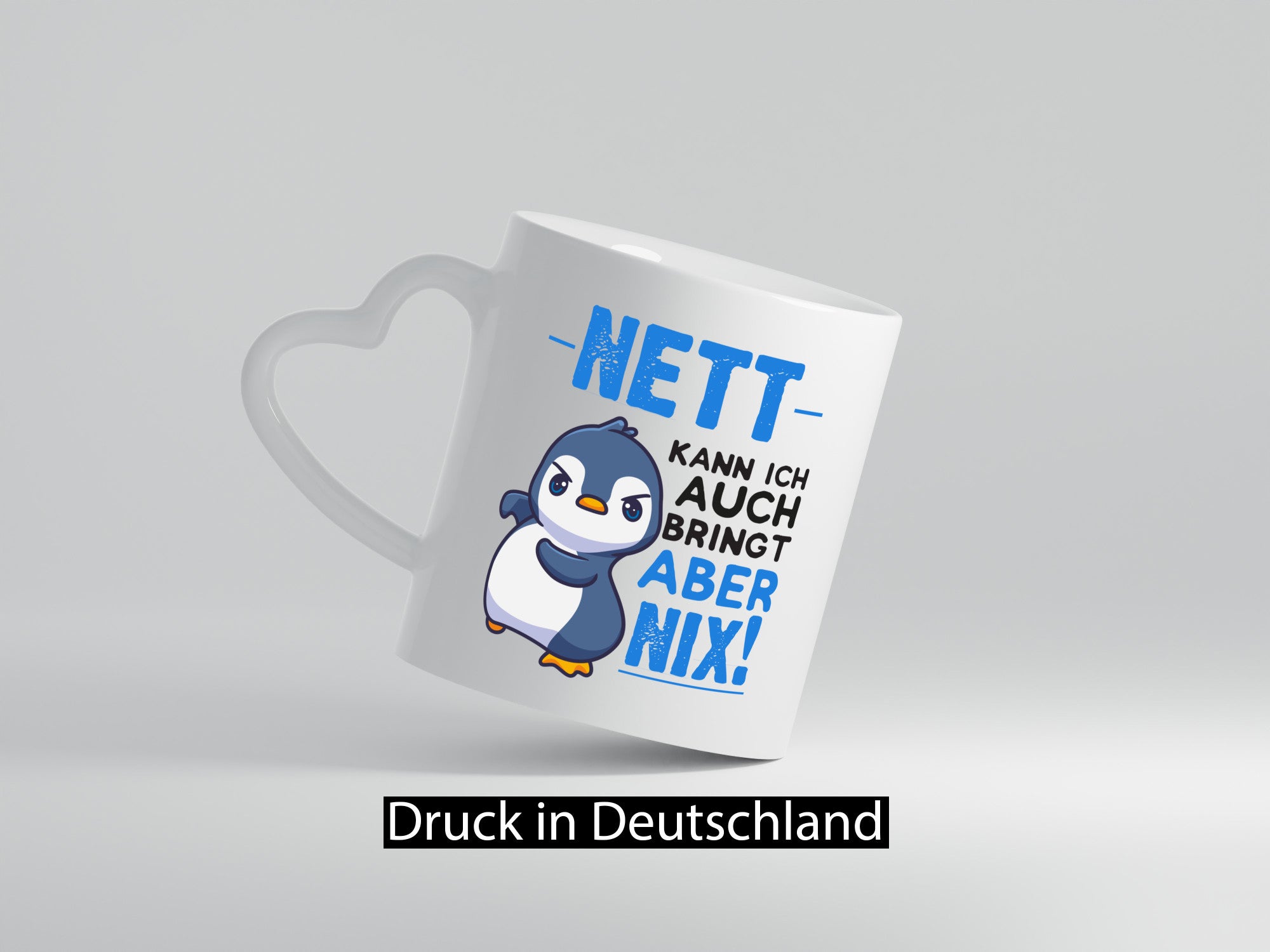 Nett kann ich auch | lustige Spruchtasse Pinguin Geschenk Humor Geschenkidee
